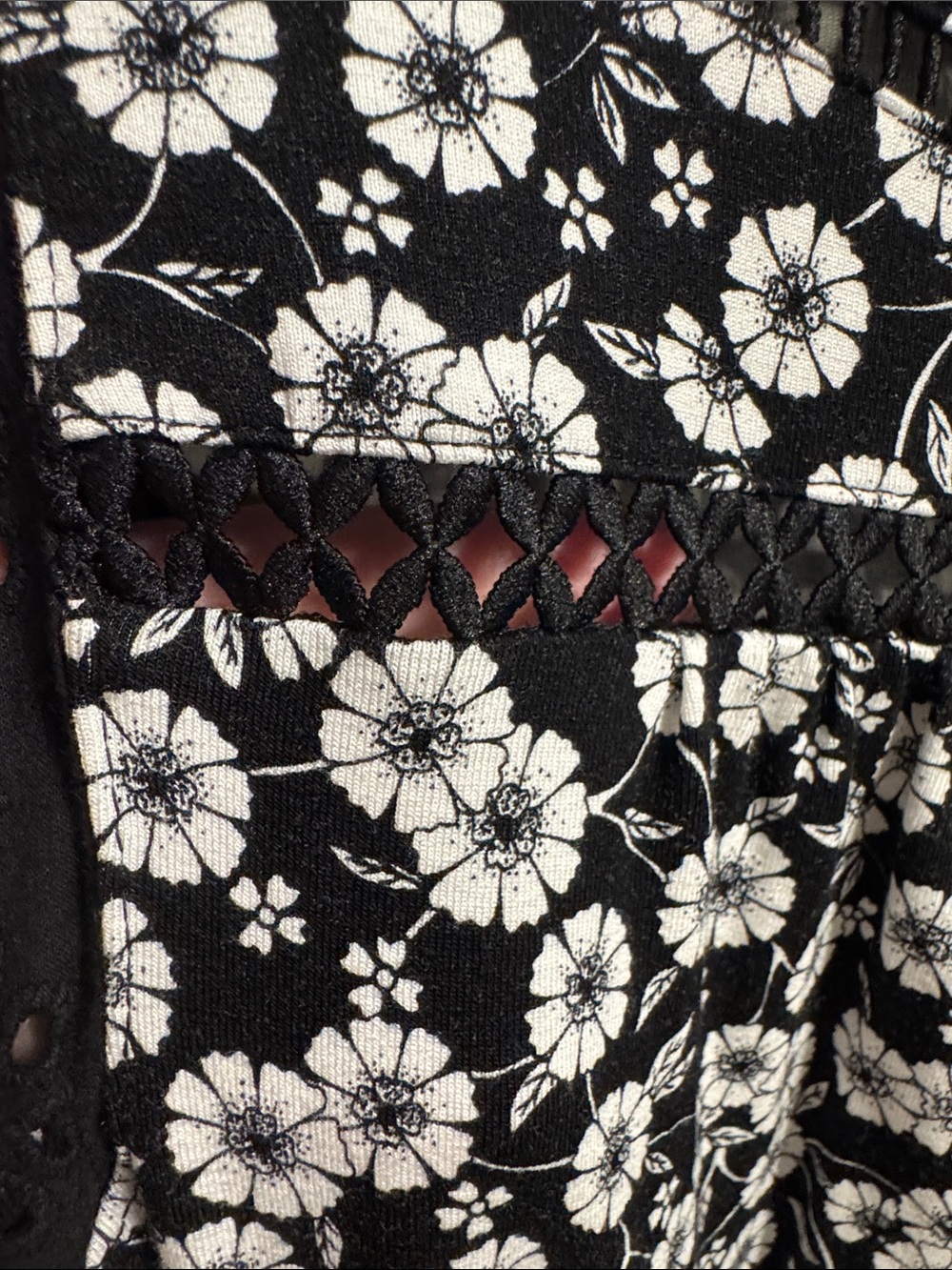 Loft Black and White Floral Sleeveless Dress - Picture 3 of 7
